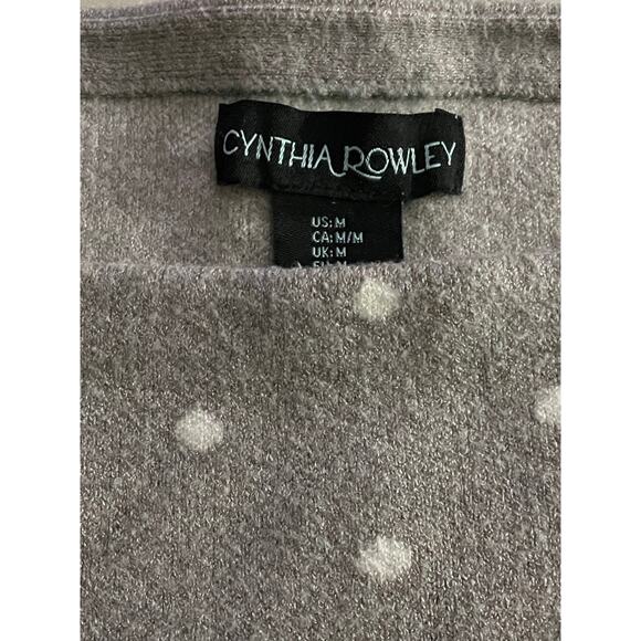 Cynthia Rowley Gray Polka Dot Chenille Top Medium - Picture 10 of 10